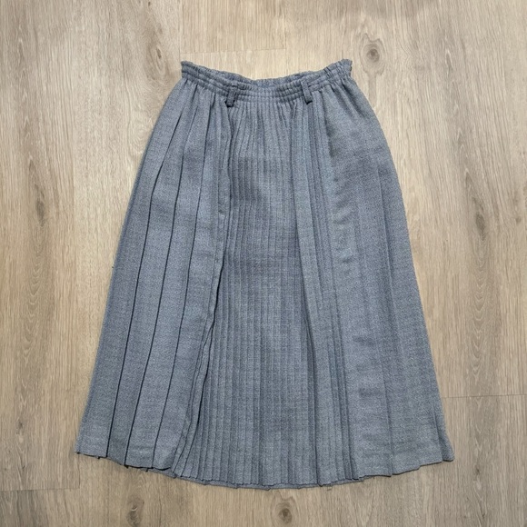 Vintage Dresses & Skirts - vintage light blue pleated long midi maxi a line skirt